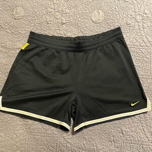 Nike Women's Black and Yellow Athletic Shorts
